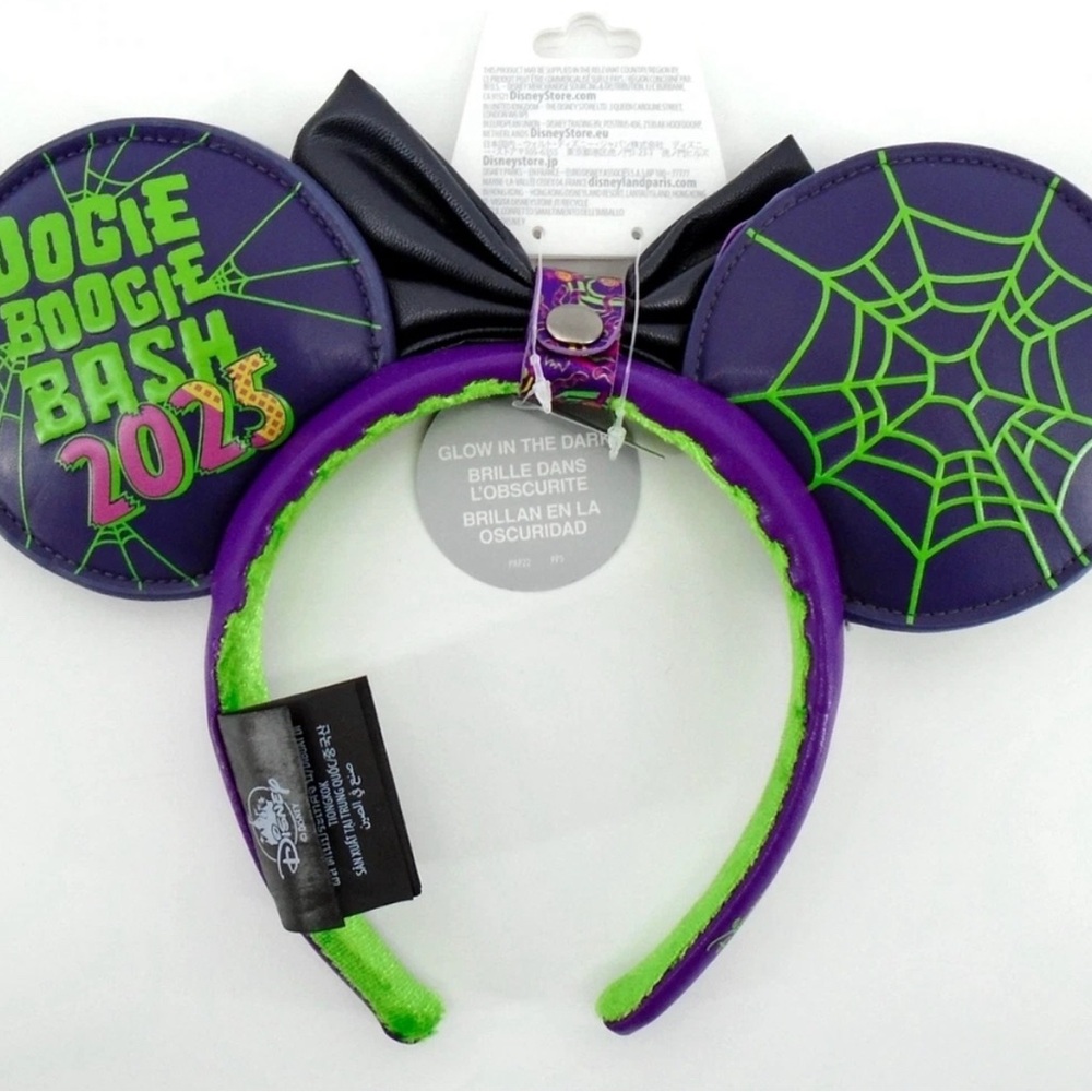 Disney Oogie Boogie Glow-in-the-Dark Purple & Green Minnie Ears Headband - Picture 2 of 2